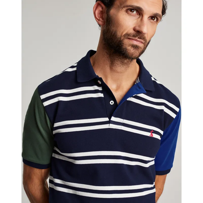 Joules Men's Woody Polo Shirt - Navy White Stripe-3